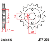 JTF270.14 Front Sprocket