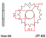 JTF433.15 15 T Front Sprocket