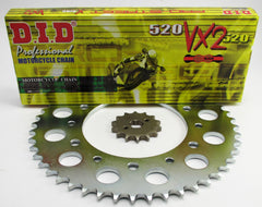 VTR250 Gold on Black DID VX2 Chain and Sprocket Set